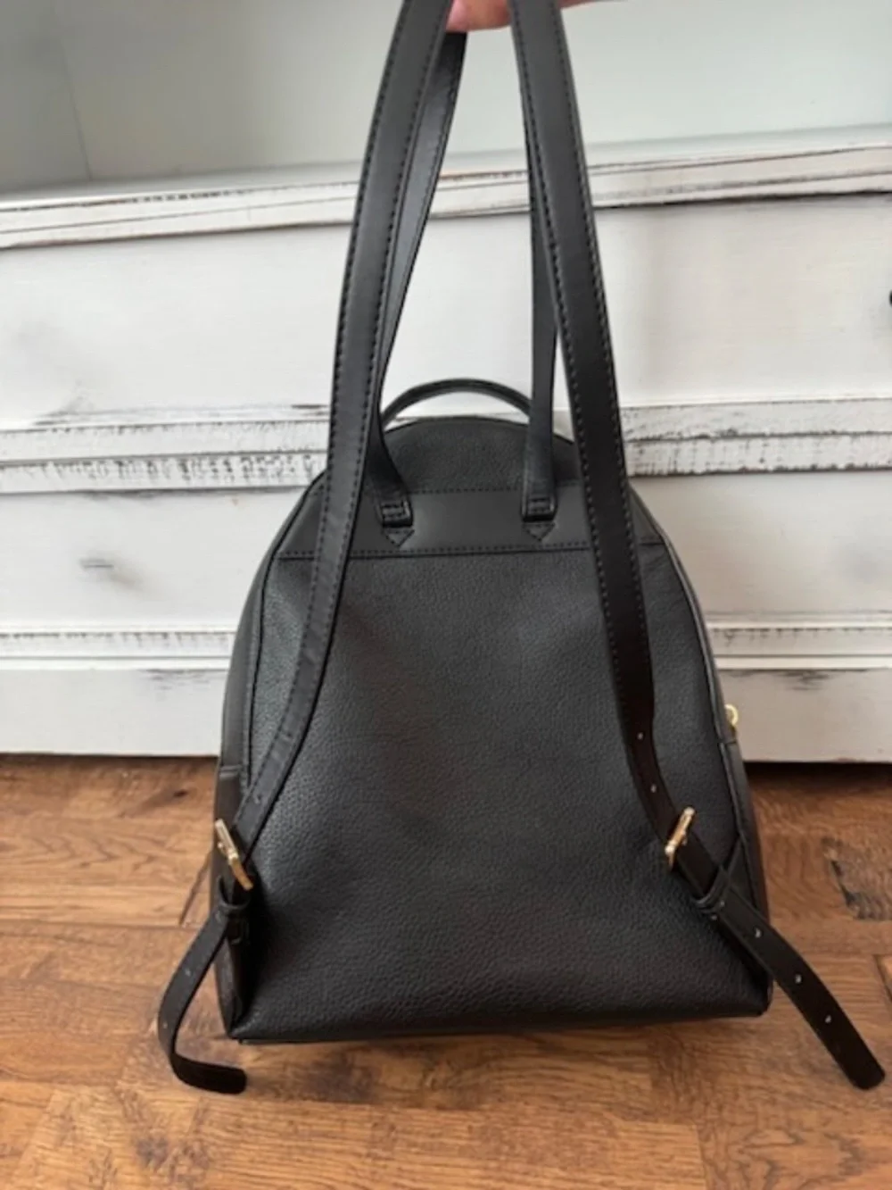 NWT Michael Kors Valerie Medium Backpack Black Leather Adjustable Straps